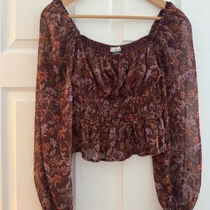 Floral Maroon Women's Top